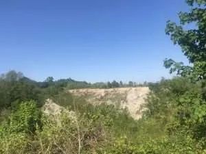 Scarborough Bluffs from inland on sunny spring day